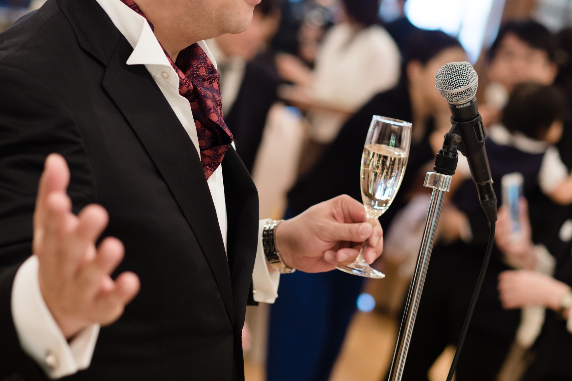 Japanese man giving a speech