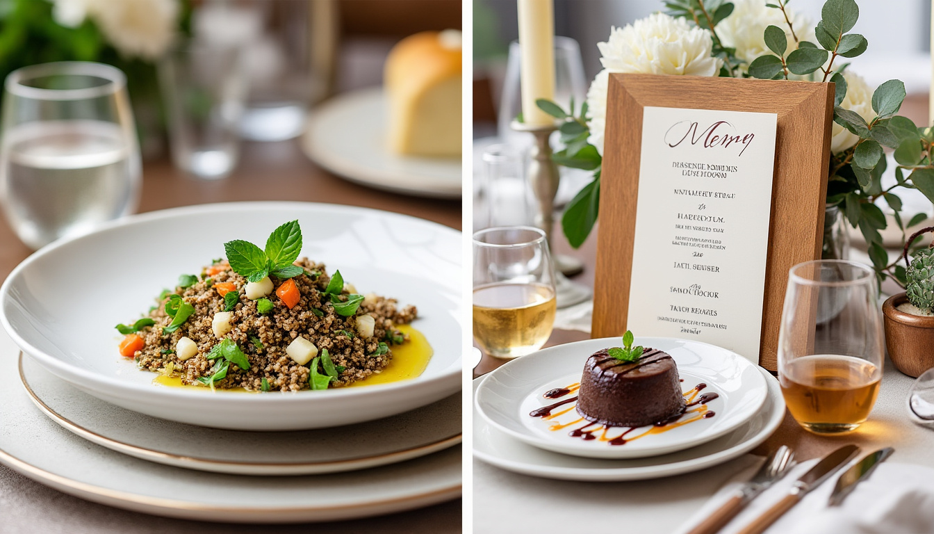 découvrez 10 idées de menus de mariage chics pour surprendre et régaler vos invités. des plats raffinés pour une réception élégante et mémorable !