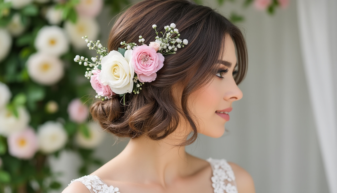 découvrez des idées élégantes de coiffures de mariage pour cheveux courts. misez sur le carré plongeant pour briller en tant qu'invitée et trouver l'inspiration parfaite pour une allure moderne et raffinée.