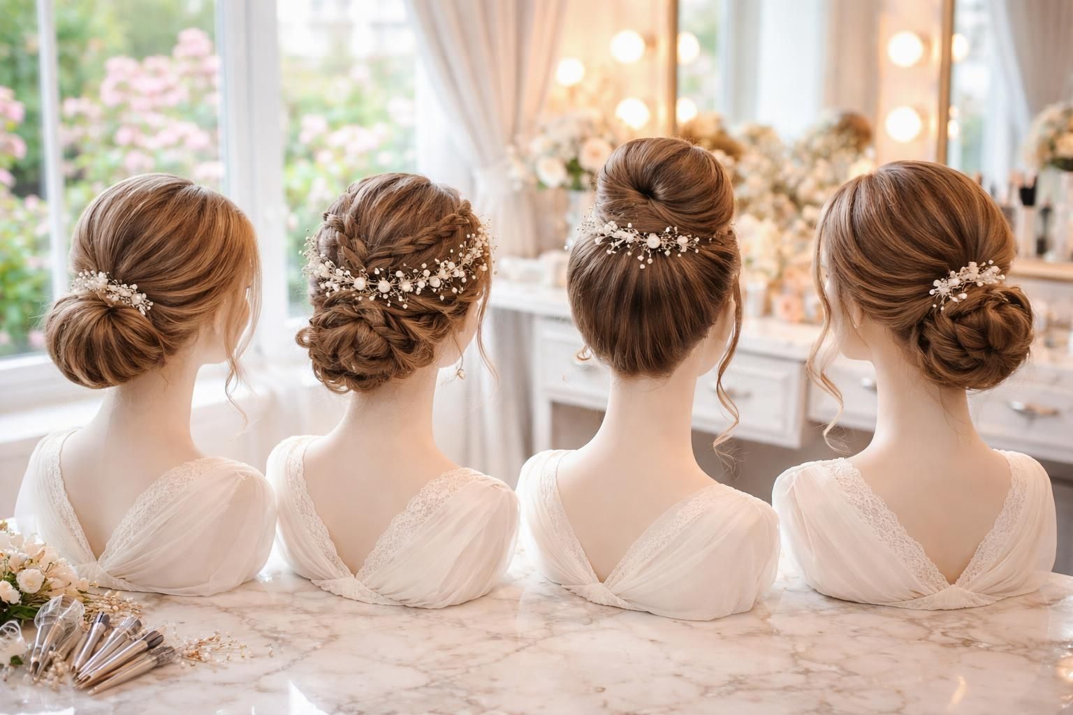 découvrez nos conseils pour choisir le chignon de mariée parfait, adapté à votre style, forme de visage et robe, pour un look élégant le jour j.