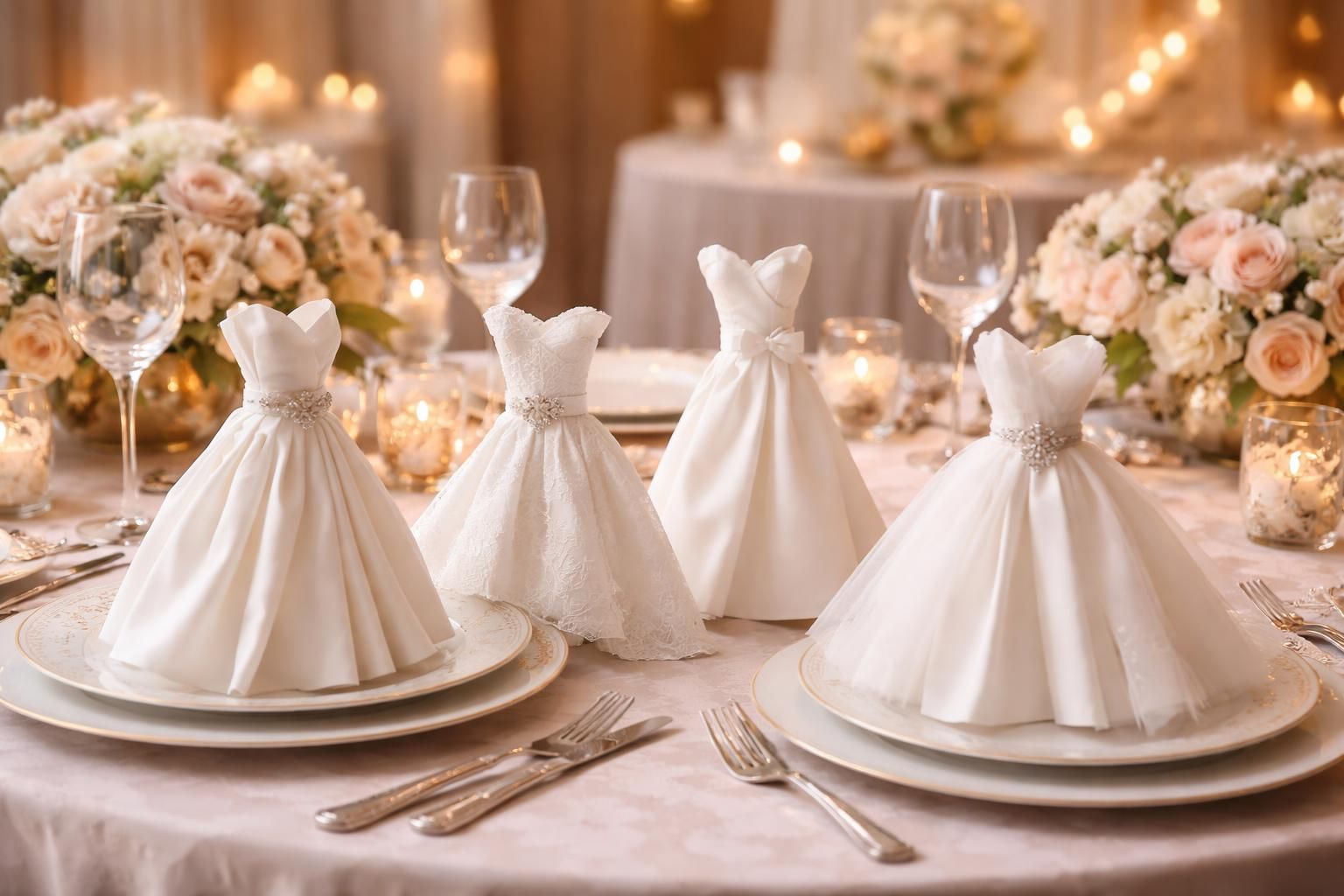 découvrez des idées créatives de pliage de serviettes en forme de robe pour sublimer la décoration de votre mariage, adaptées à tous les styles et thèmes.