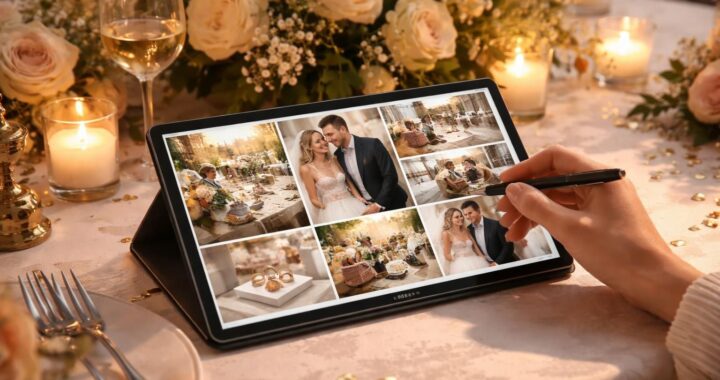 Préparer le diaporama des mariés sur tablette Samsung Galaxy pour la réception