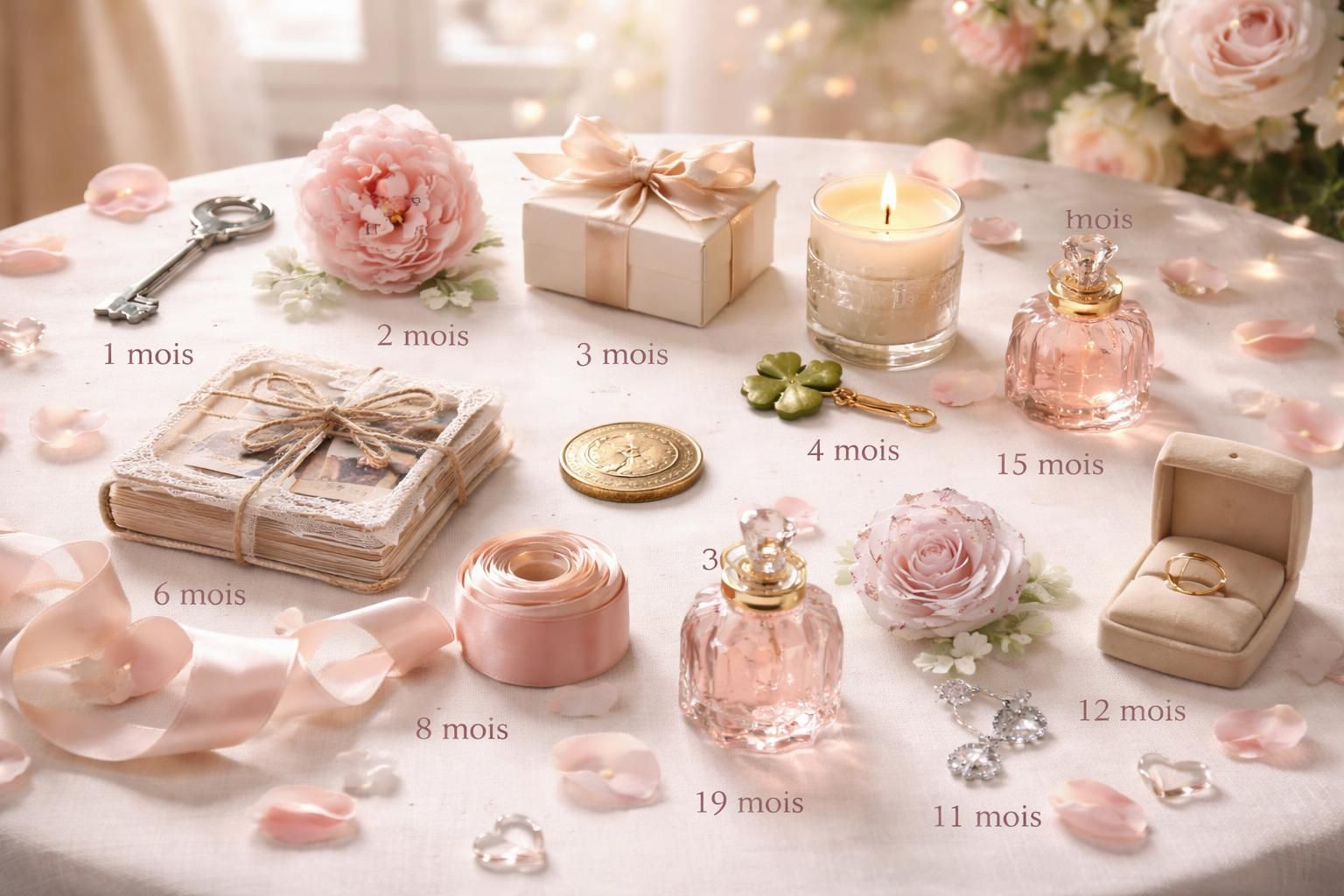 découvrez le guide ultime des objets indispensables pour réussir le jeu des 12 mois de mariage et rendre cet anniversaire inoubliable.
