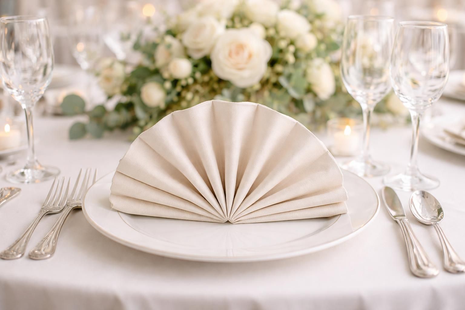 découvrez comment réaliser un pliage de serviette en tissu en forme d'éventail pour sublimer votre décoration de mariage. un détail élégant qui impressionnera vos invités et apportera une touche raffinée à votre table.