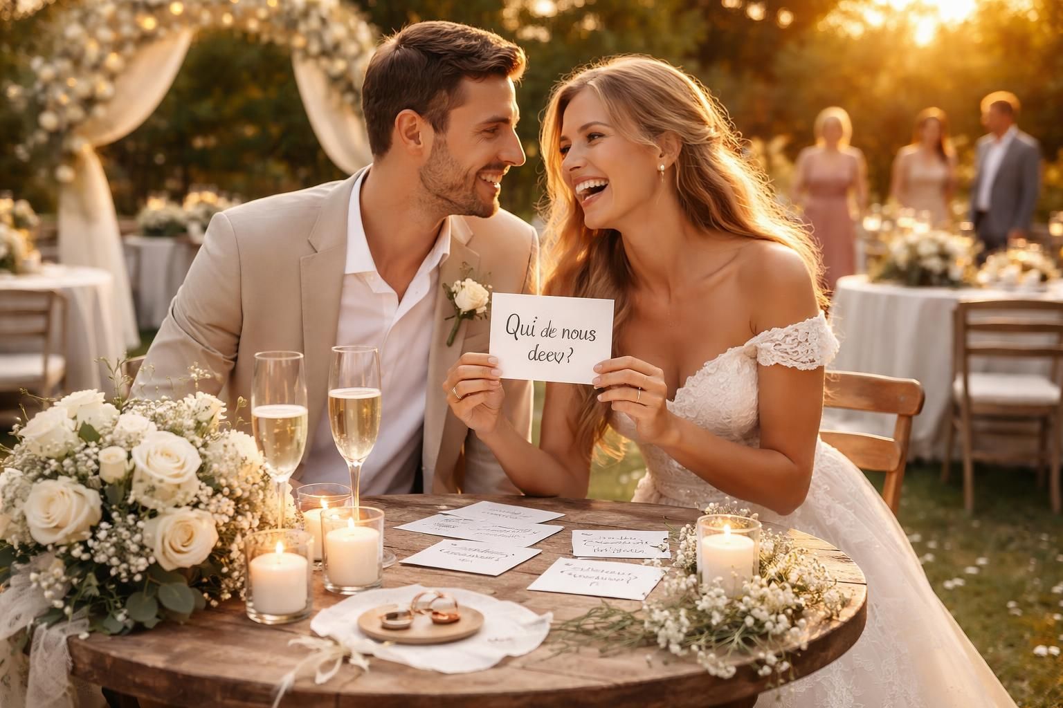 découvrez le test « qui de nous deux » spécial mariage pour vous amuser et mieux connaître votre couple. une activité ludique idéale pour renforcer votre complicité avant le grand jour !