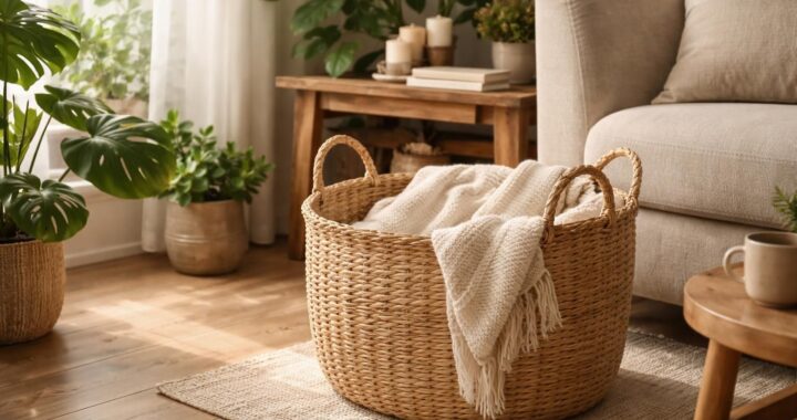 Idée déco avec un panier en osier : astuces pour une ambiance chaleureuse