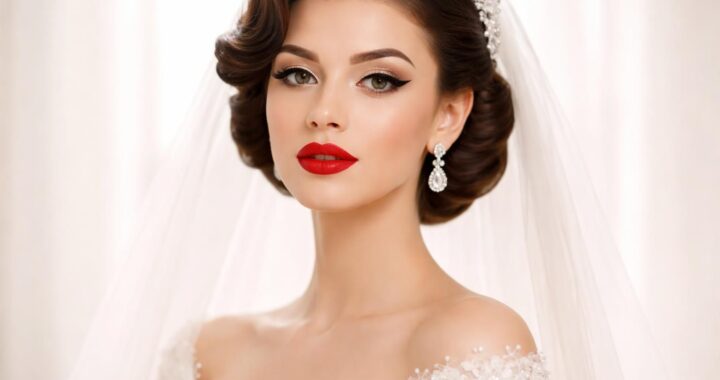 Maquillage rétro de mariage : lèvres, liner, tenue longue durée
