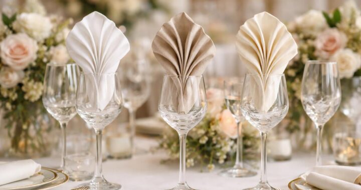 Pliage de serviette sur verre pour un mariage : comment choisir les meilleures serviettes
