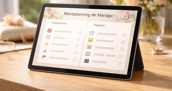 Rétroplanning du mariage : checkpoints et rappels sur tablette tactile Microsoft