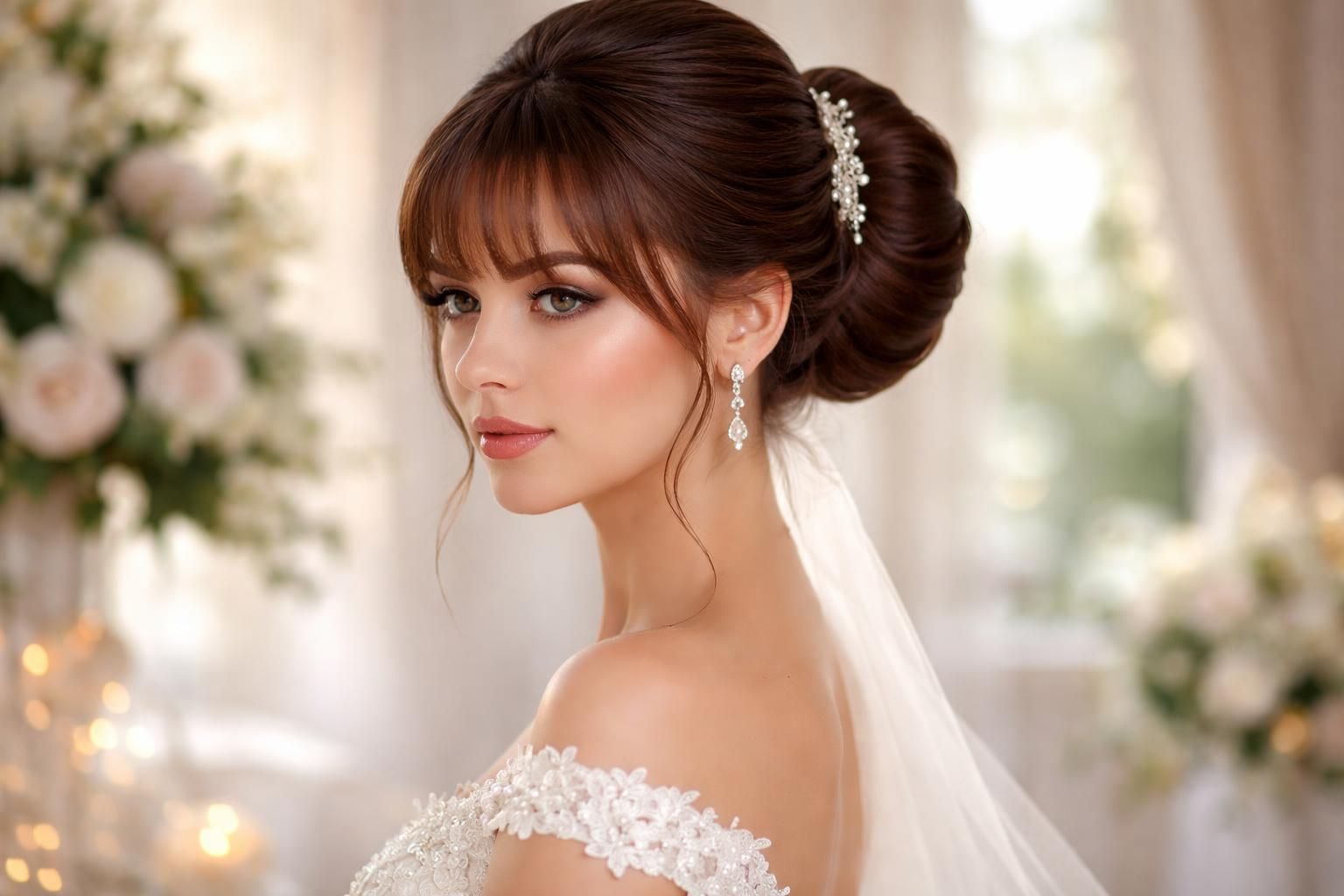 découvrez les tendances coiffure de mariage avec le chignon et la frange, pour un look élégant et sophistiqué qui sublime votre jour spécial.