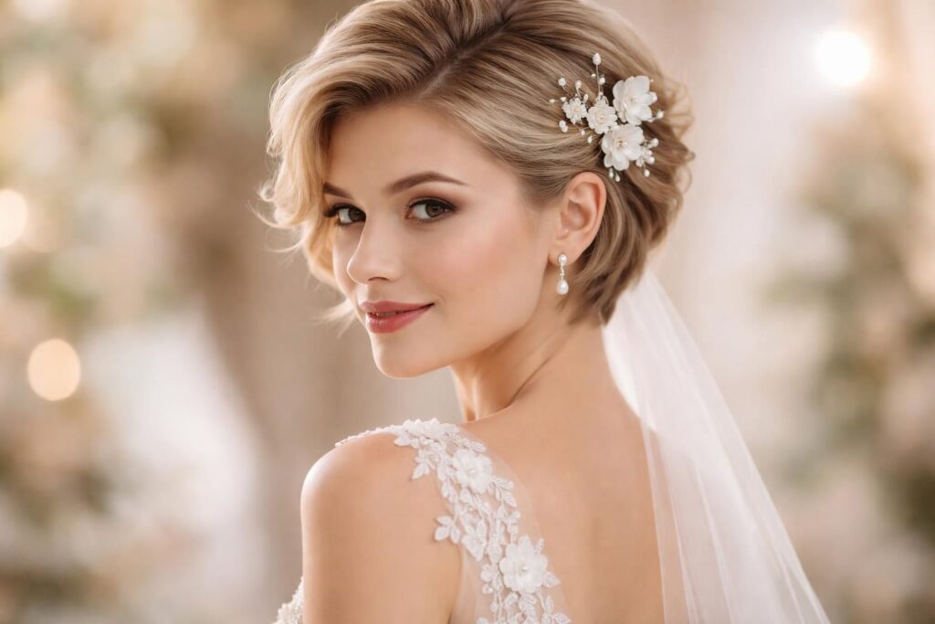 découvrez des styles chics et élégants pour cheveux courts, parfaits pour votre coiffure de mariage. inspirez-vous de nos idées tendance pour un jour inoubliable.