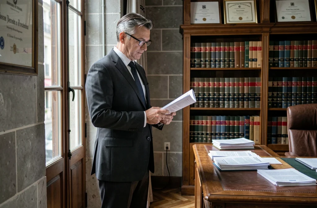 Avocat spécialisé en droit de la famille consultant un dossier de transcription de mariage bloqué à Nantes