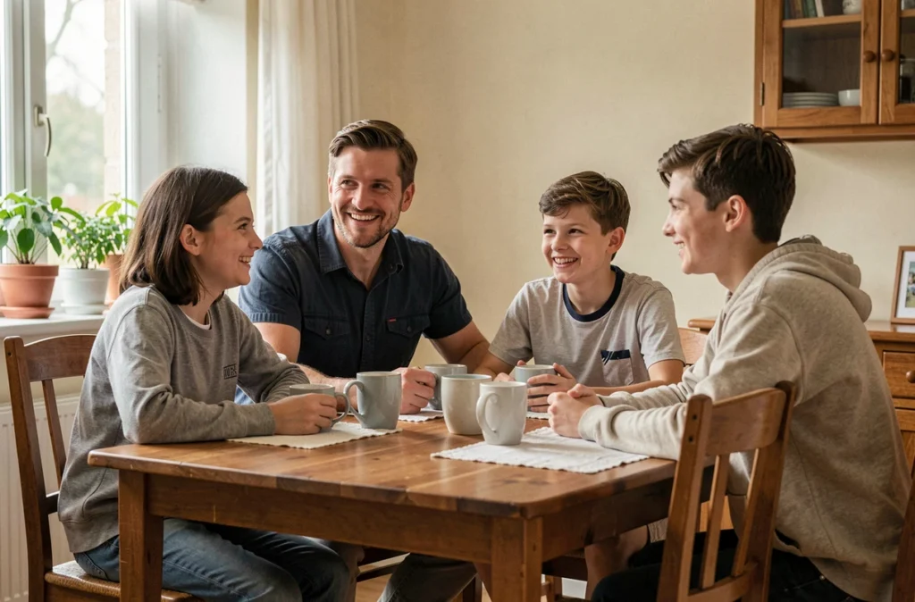 Séance photo de famille lifestyle dans un intérieur maison à Athis-Mons